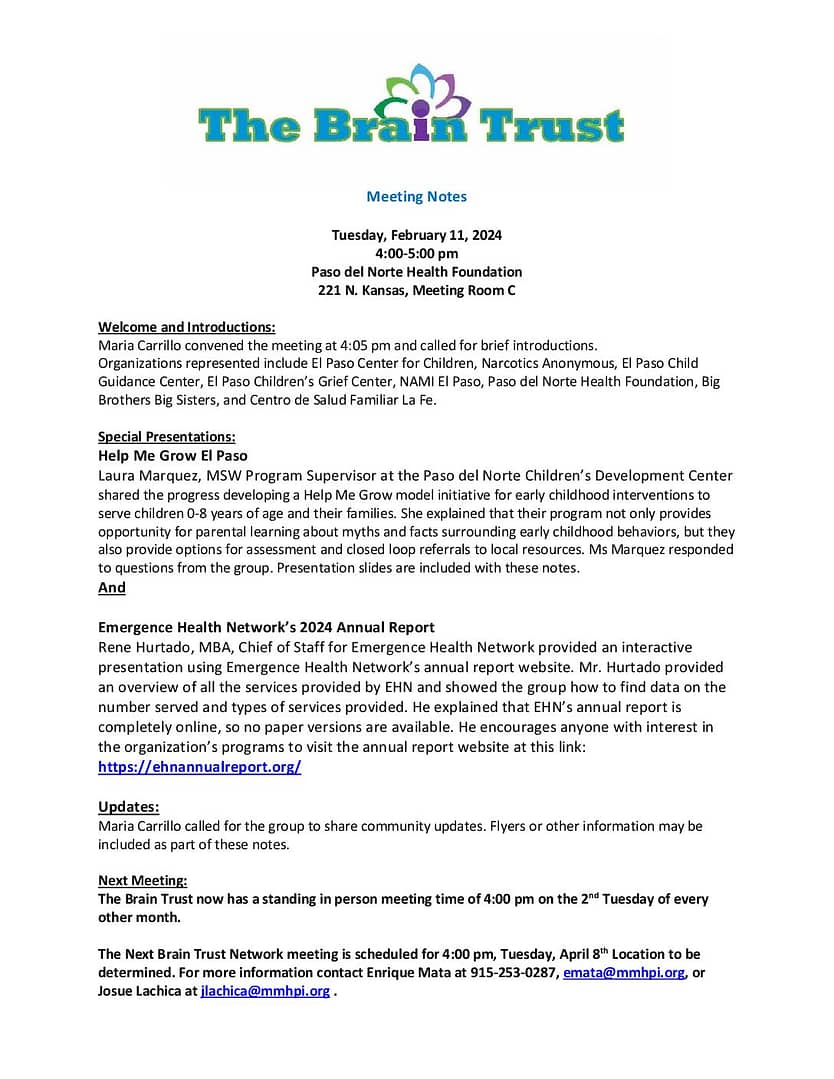 Brain trust meeting notes 2 11 2025 final