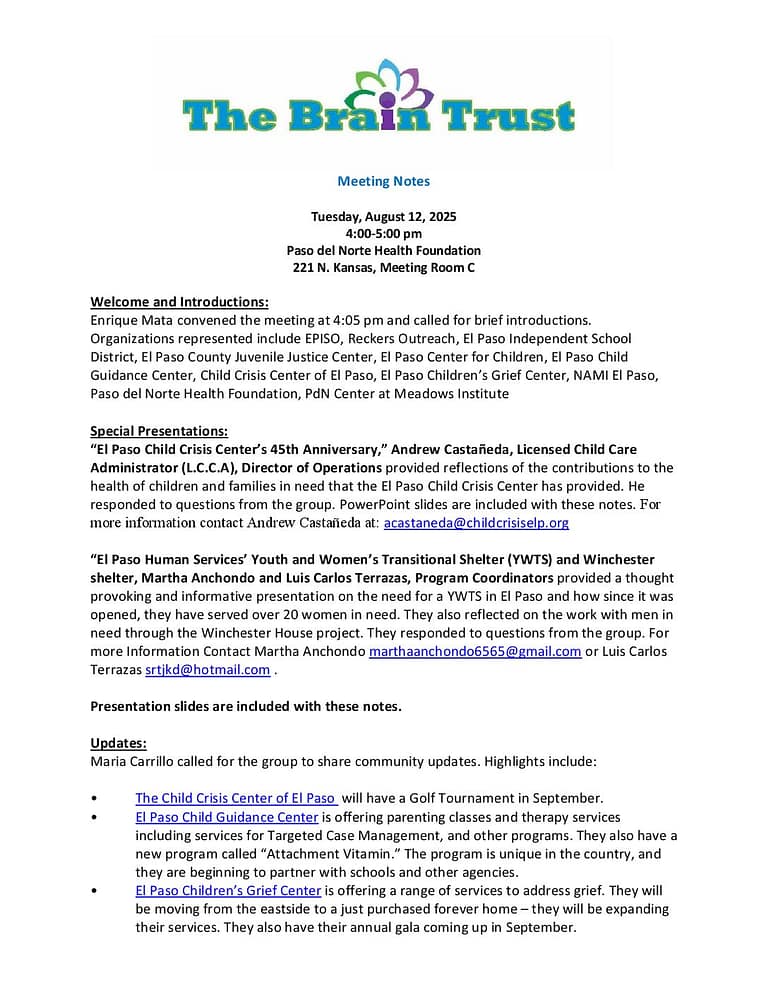 Brain Trust Meeting Notes 8 12 2025 Final