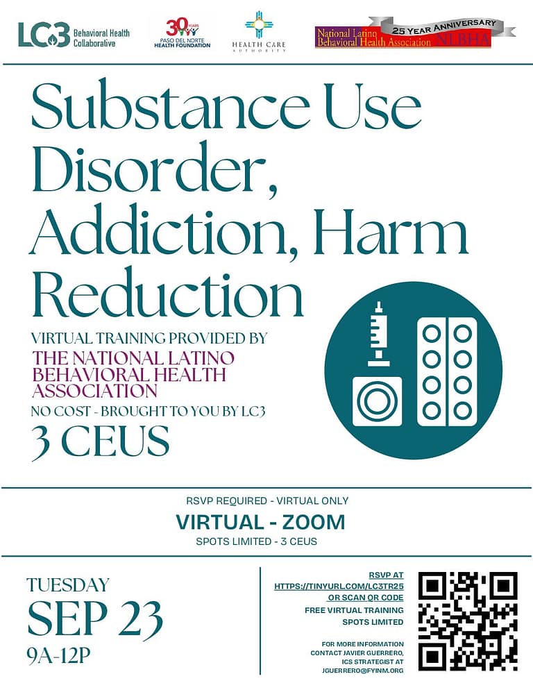 LC3 & NLBHA Virtual Training Substance Use Disorder, Addiction, Harm Reduction (1)