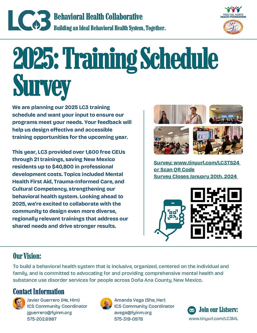 LC3 Training Survey (English & Spanish Flyer)