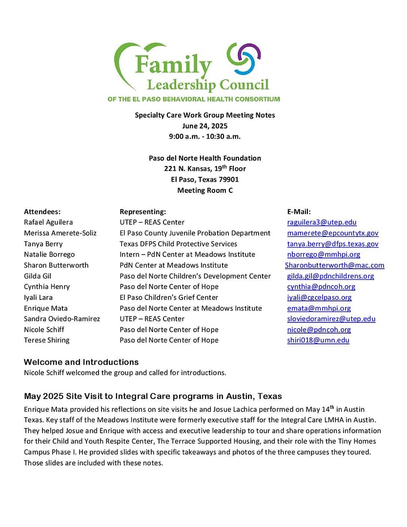 Specialty Care WG Meeting June 24 2025 S
