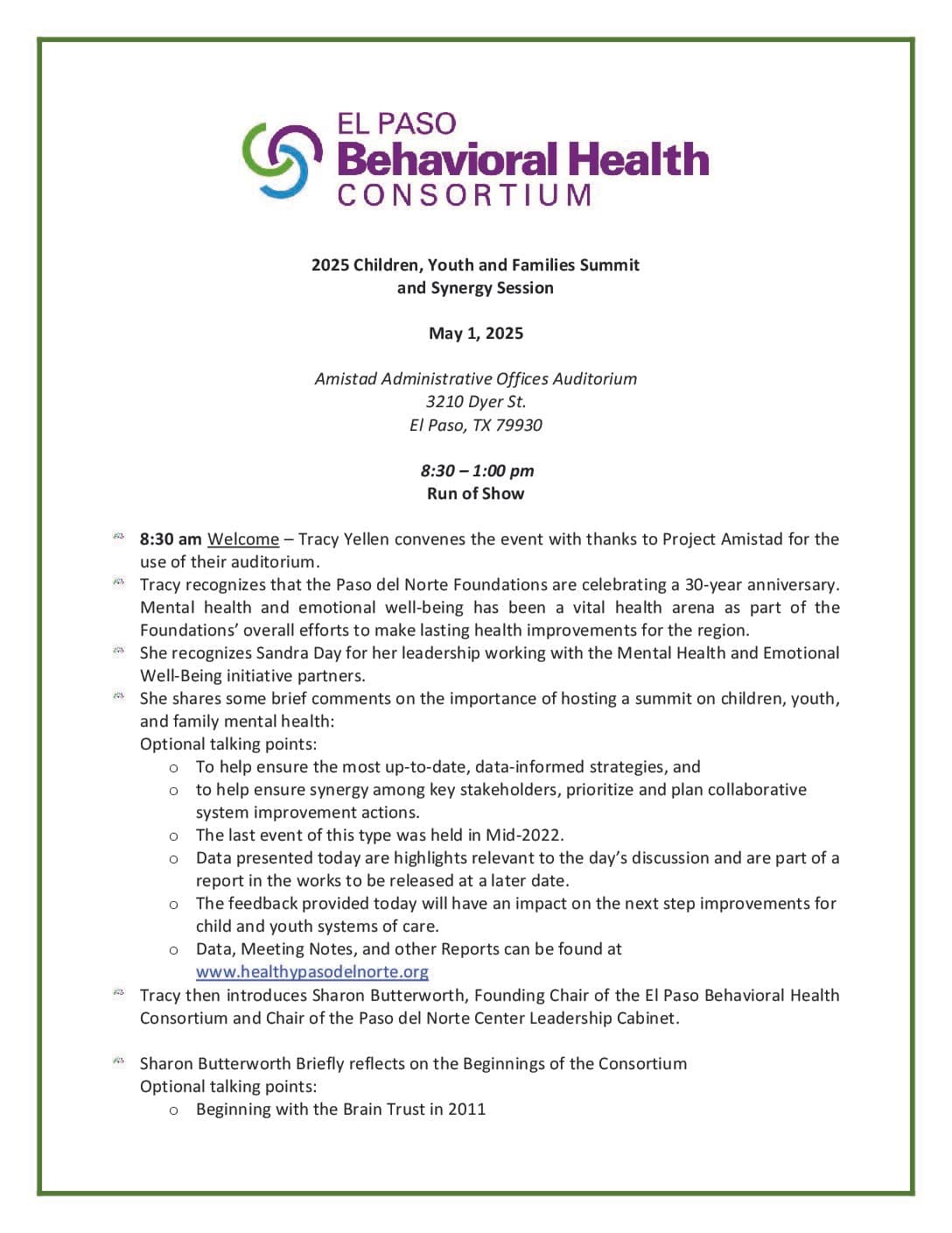 EP BH Consortium May 1 2025 Child and Youth Summit and Synergy event ...