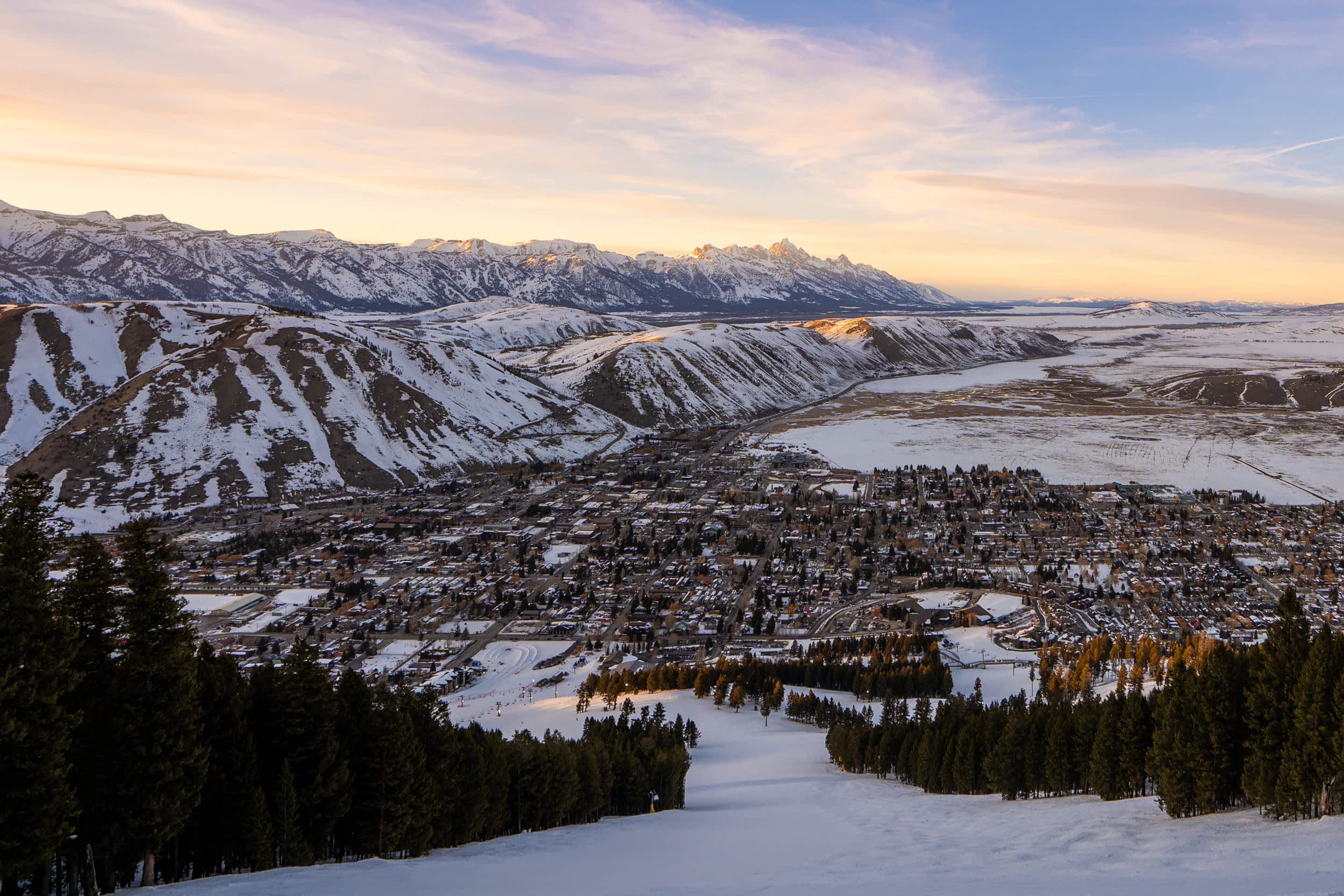 Winter Town In Snowy Mountains