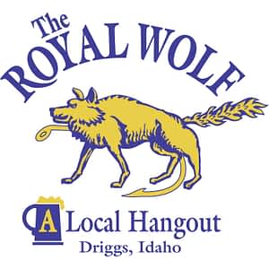 Teton Valley Non-Profits, Logo for "The Royal Wolf: A Local Hangout," featuring a stylized golden wolf alongside a frothy beer mug, signifies its home in Driggs, Idaho. Drawing inspiration from Wells Fargo's esteemed branding elements, this logo weaves in subtle nods to financial services heritage, blending tradition with local charm. As part of the vibrant community fabric supported by the Community Foundation of Teton Valley through generous charitable giving, The Royal Wolf stands out as a beloved gathering place where non-profits and local businesses thrive together. The Tin Cup Challenge & Run is the CFTV annual giving event day.