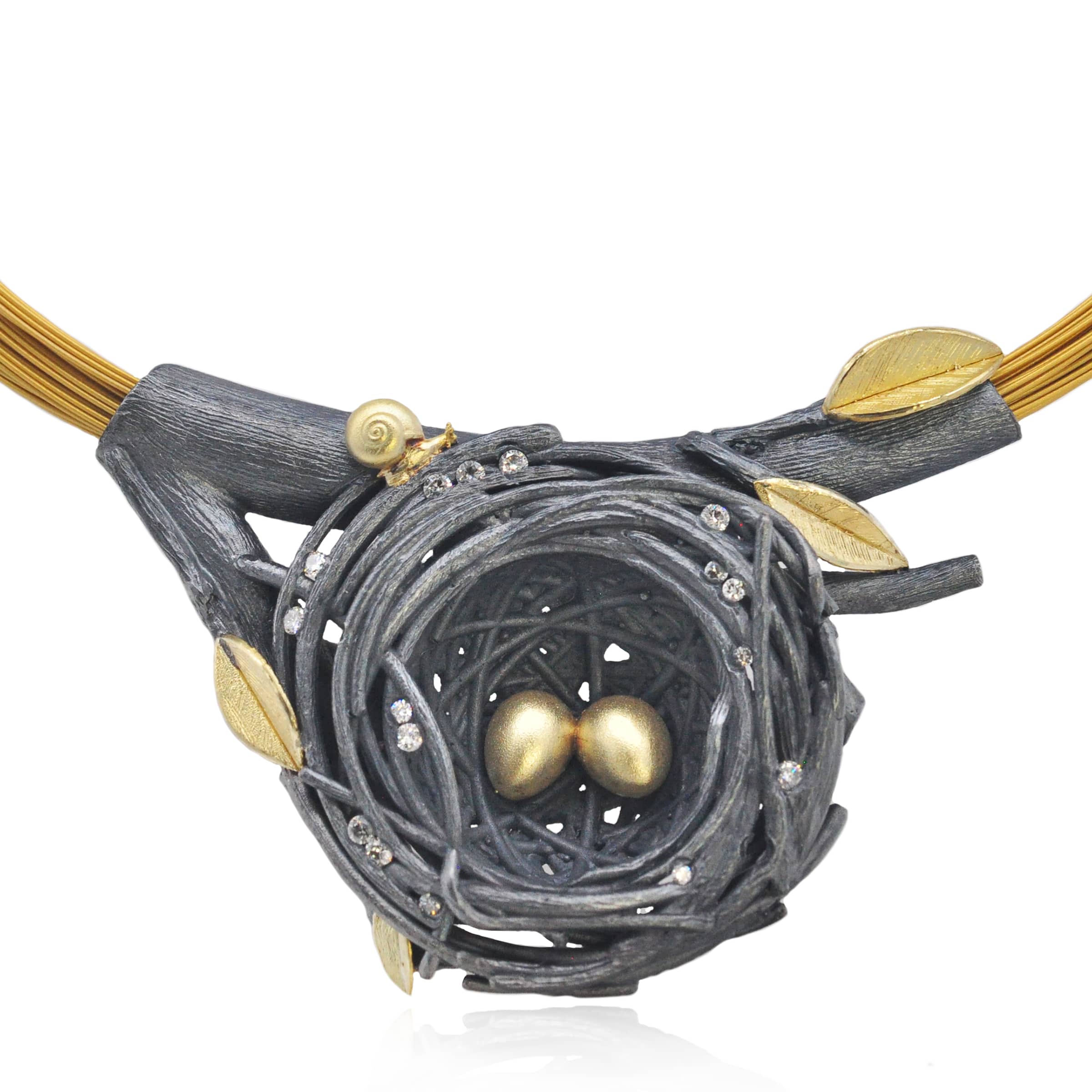 rebecca myers design nest slider pendant on coil necklace