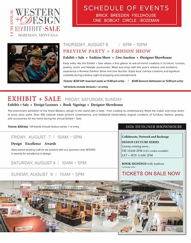 Event Schedule - Western Design Conference
