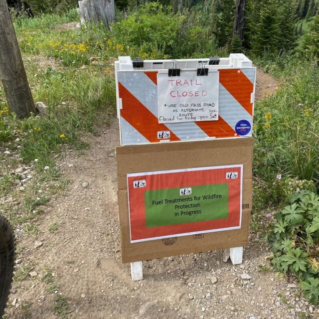Yo yo! Attention everyone: The US Forest Service is doing fuels reduction on Teton Pass! This won’t last long but…

 
Saturday Impact: Powerline trail. temporary closure
 Please respect the closures for your safety. 
Mon-Tuesday Impact: Fuzzy Bunny. Temporary closure but with OPR being seal-coated these same days, we would advise planning to go elsewhere these two days!